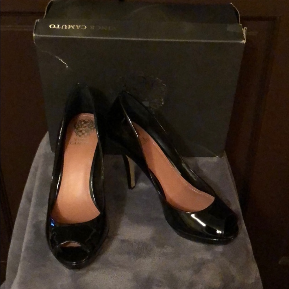 Vince Camuto Black Peep Toe High Heels Size 9